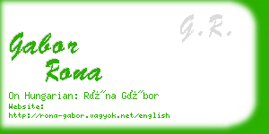gabor rona business card